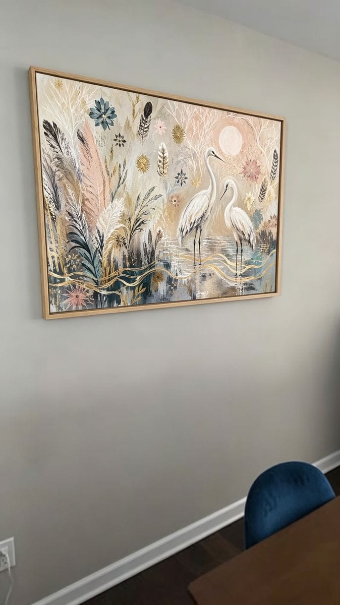 Customer photo review of Two Herons in a Soft Botanical Landscape #BP140