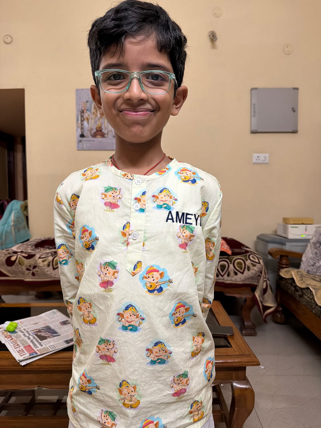 Customer photo review of Musical Ganesha Kurta Pajama