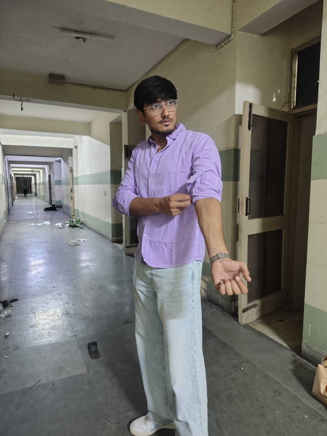 Customer photo review of Lavender Overdyed Structured Shirt 100% Cotton