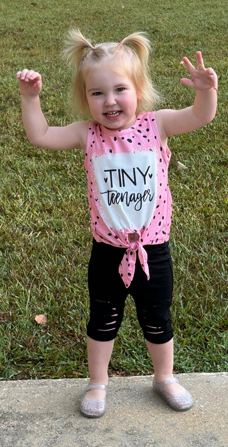 Customer photo review of Tiny Teenager Capri Set