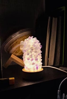 Customer photo review of FuAttract Healing Clarity & Inner Peace Amethyst Chips Crystal Night Lamp Cool Light Home Decor