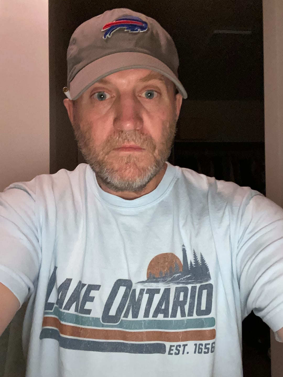 Customer photo review of Lake Ontario Retro Stripe T-Shirt