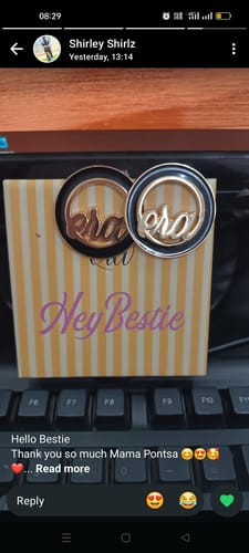 Customer photo review of Gold Diva Earrings