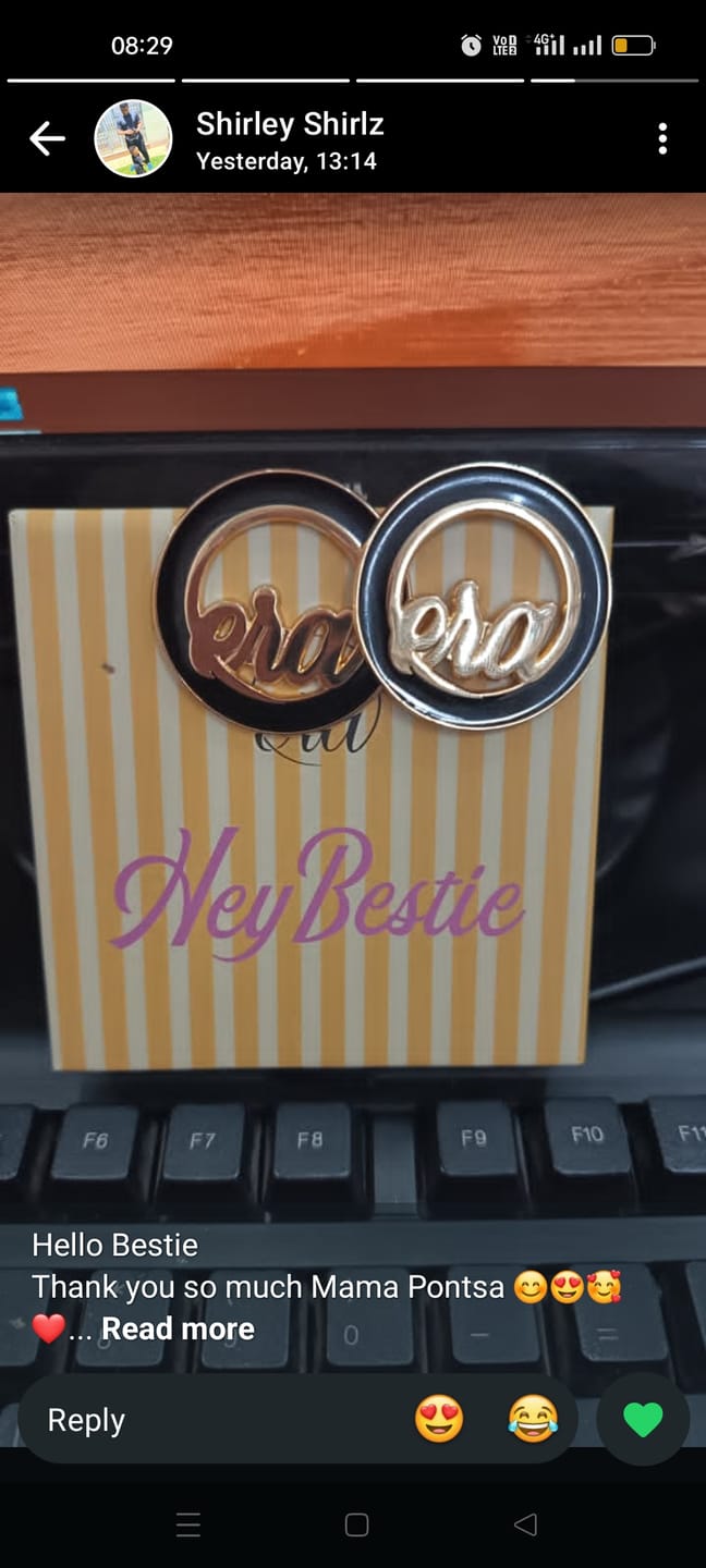 Customer photo review of Gold Diva Earrings
