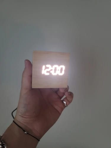 Customer photo review of Nocturne Cube Alarm Clock