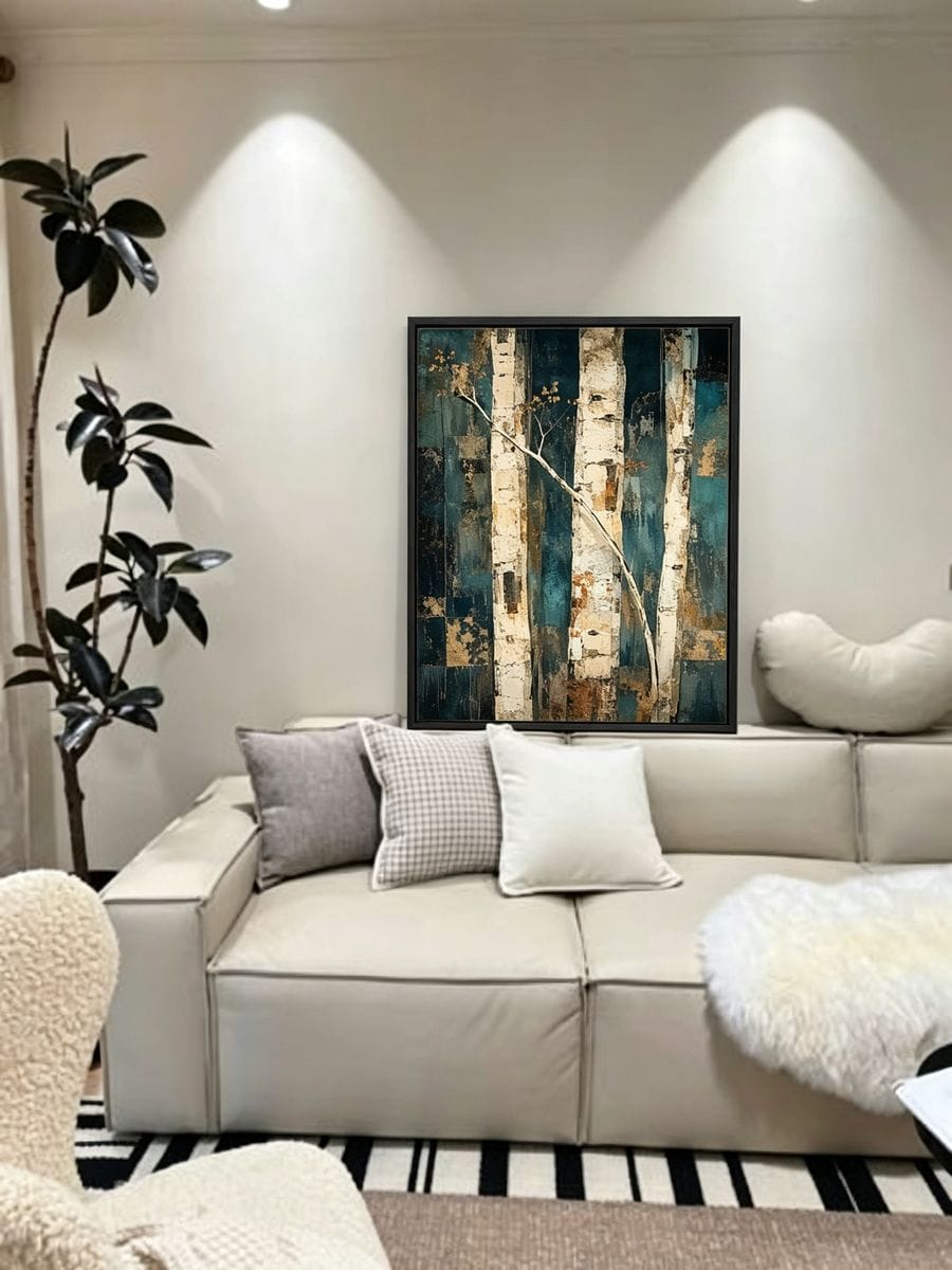 Customer photo review of Textured Birch Forest Painting #TX016