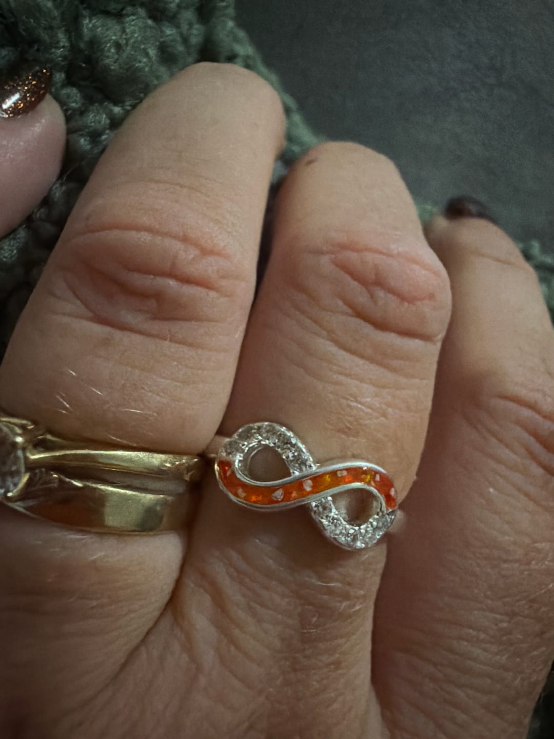 Customer photo review of Beside Me Always Infinity Ring