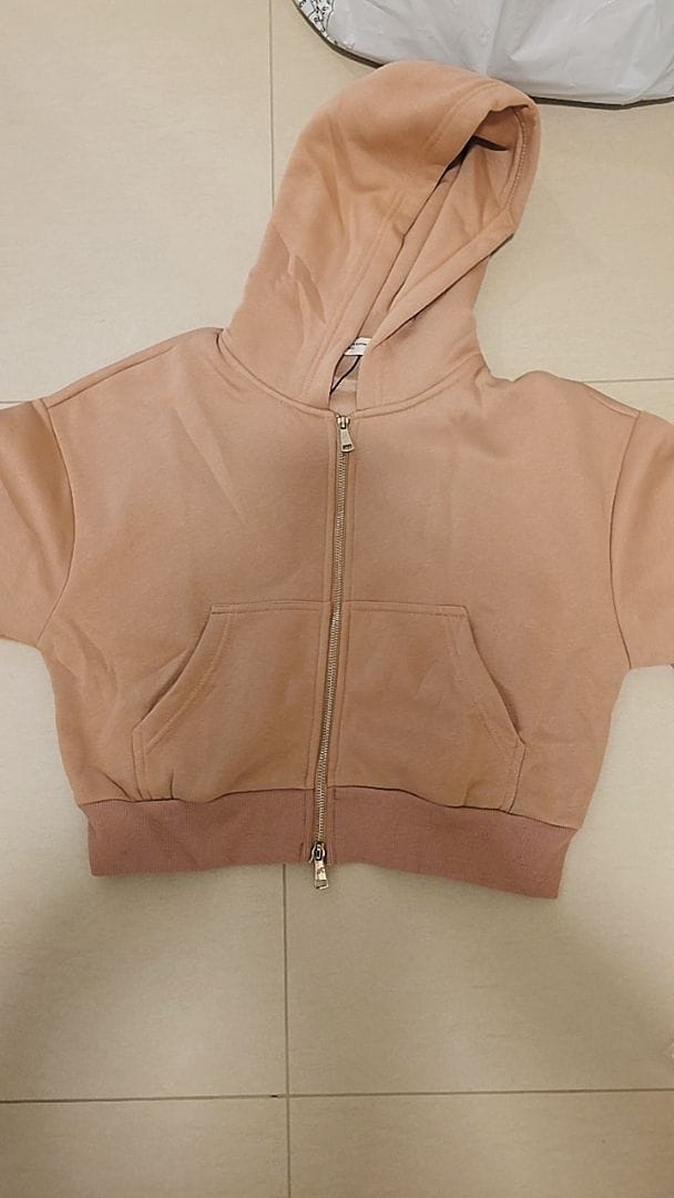 Customer photo review of Cropped Two-Way Zippered Hoodie