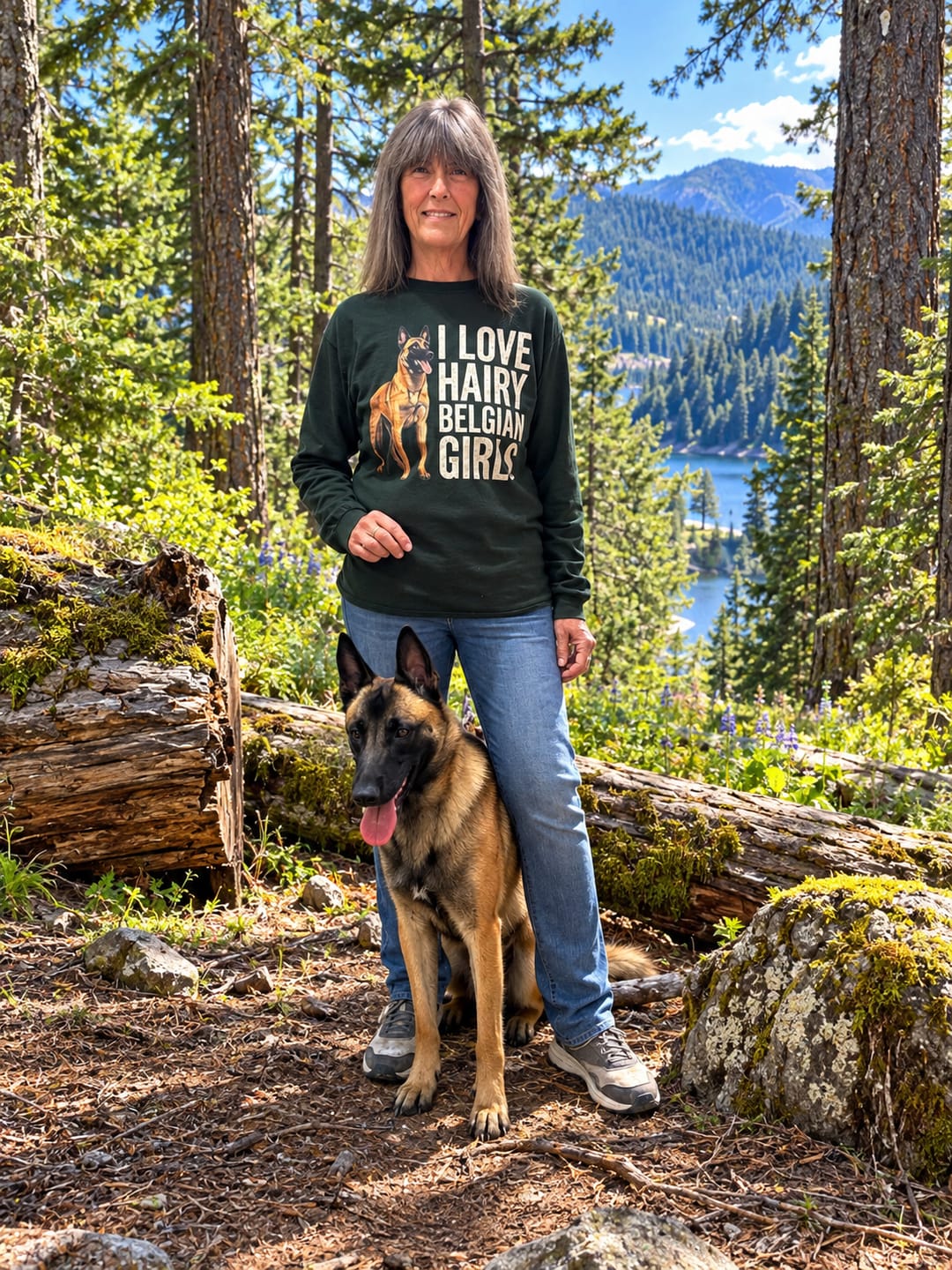 Customer photo review of Hairy Belgian Malinois Long Sleeve