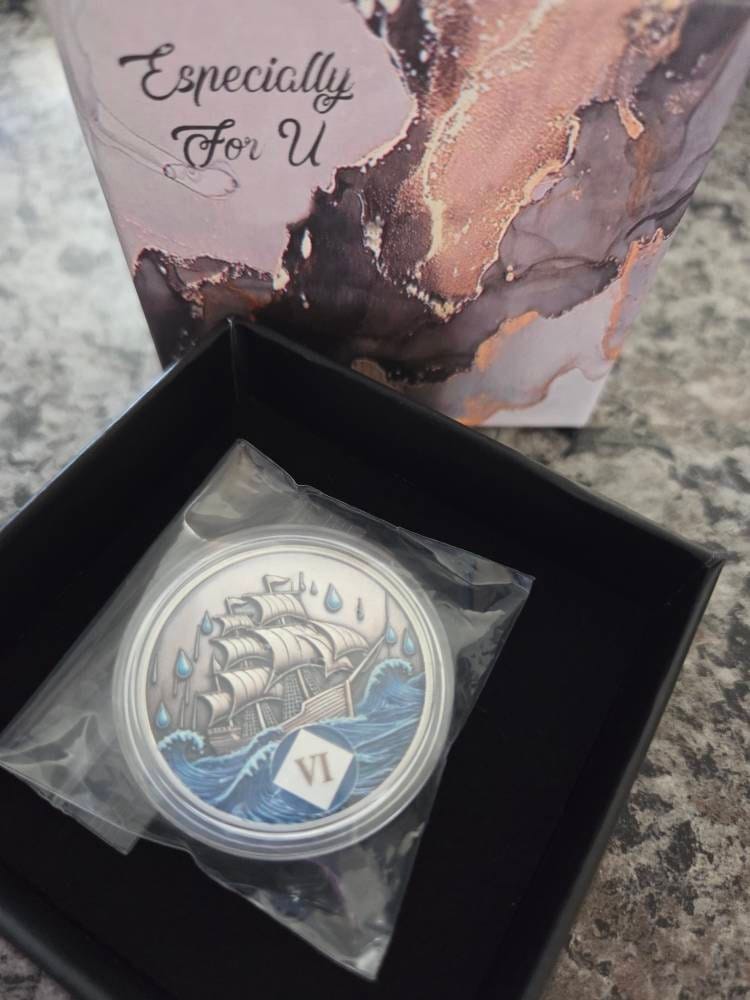 Customer photo review of Personalized Braving the Storm NA Recovery Coin – Personalize Any Day, Month or Year