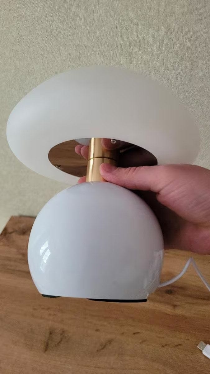 Customer photo review of Bauhaus Pilzlampe Cremeweiß | Elegantes Lichtambiente pur
