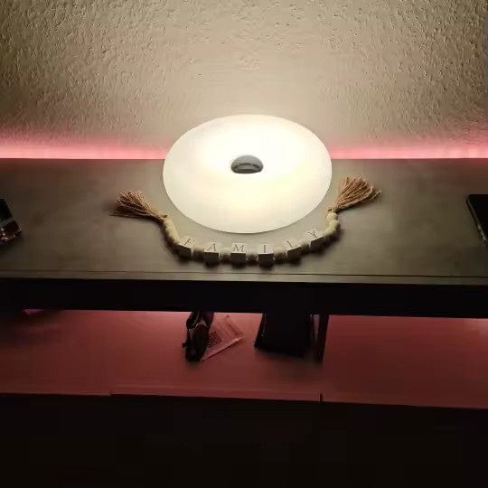 Customer photo review of Blown Glass Donut Lamp