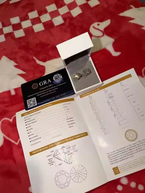 Customer photo review of Hot Sell Sterling Silver 925 White Gold VVS Moissanite Stud Earrings Screw Back