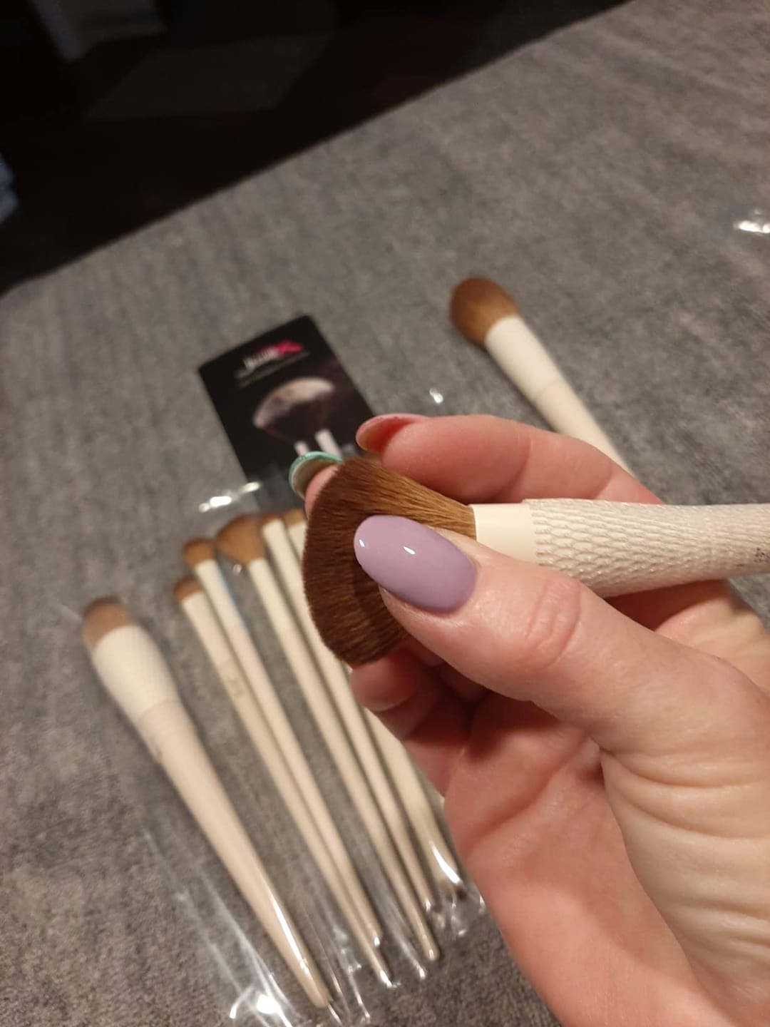Customer photo review of Luxury Light Gray Comprehensive Eye and Face Brush Set 14pcs T329