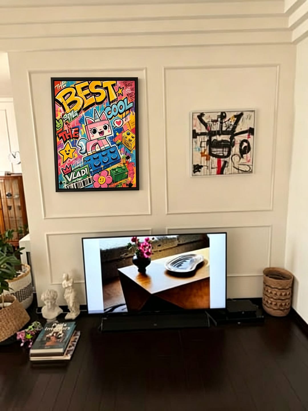 Customer photo review of Bold Graffiti Typography with a Cartoon Cat #GA014