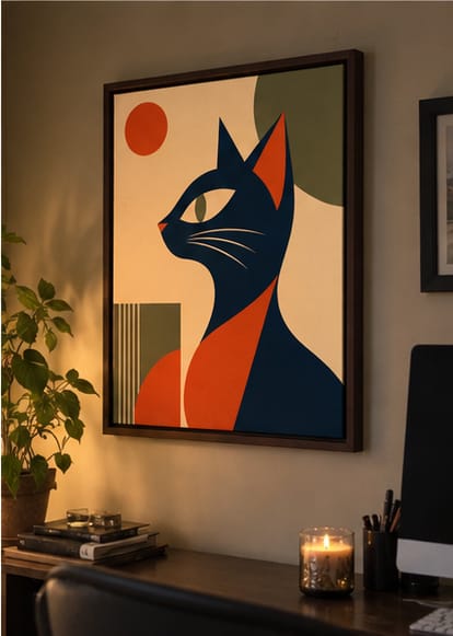 Customer photo review of Black Cat Canvas Wall Art