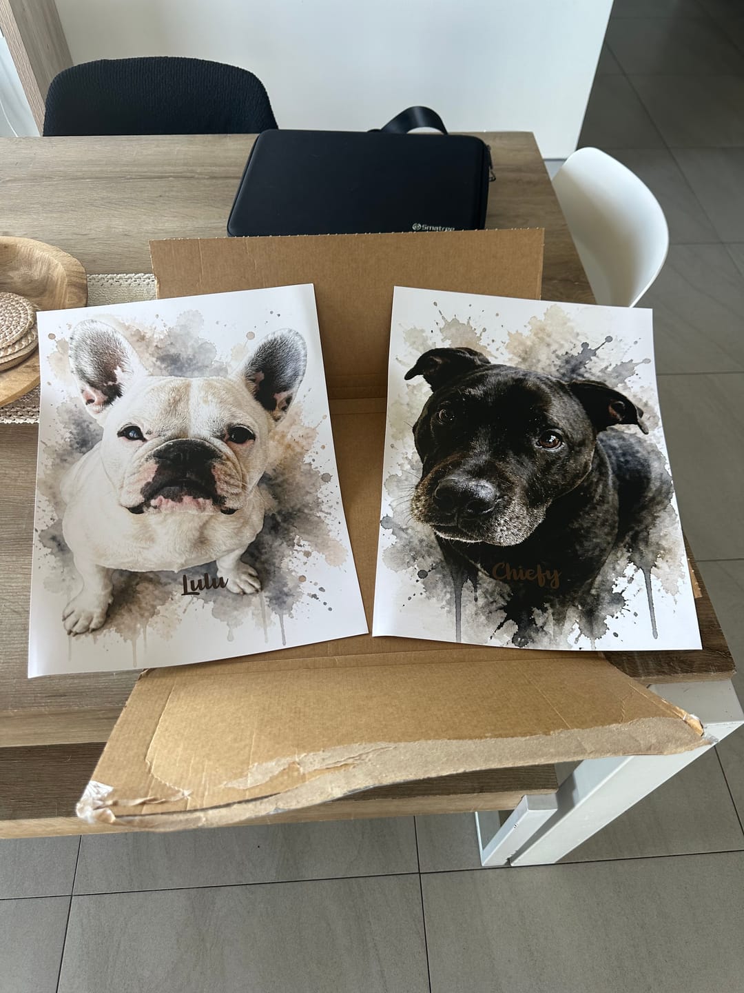Customer photo review of Personalised Poster - Watercolour Realistic Portrait