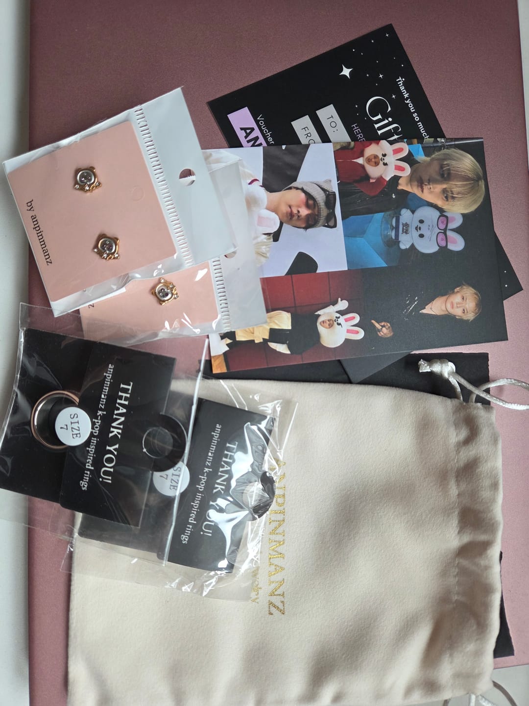 Customer photo review of Stray Kids matching ring collection