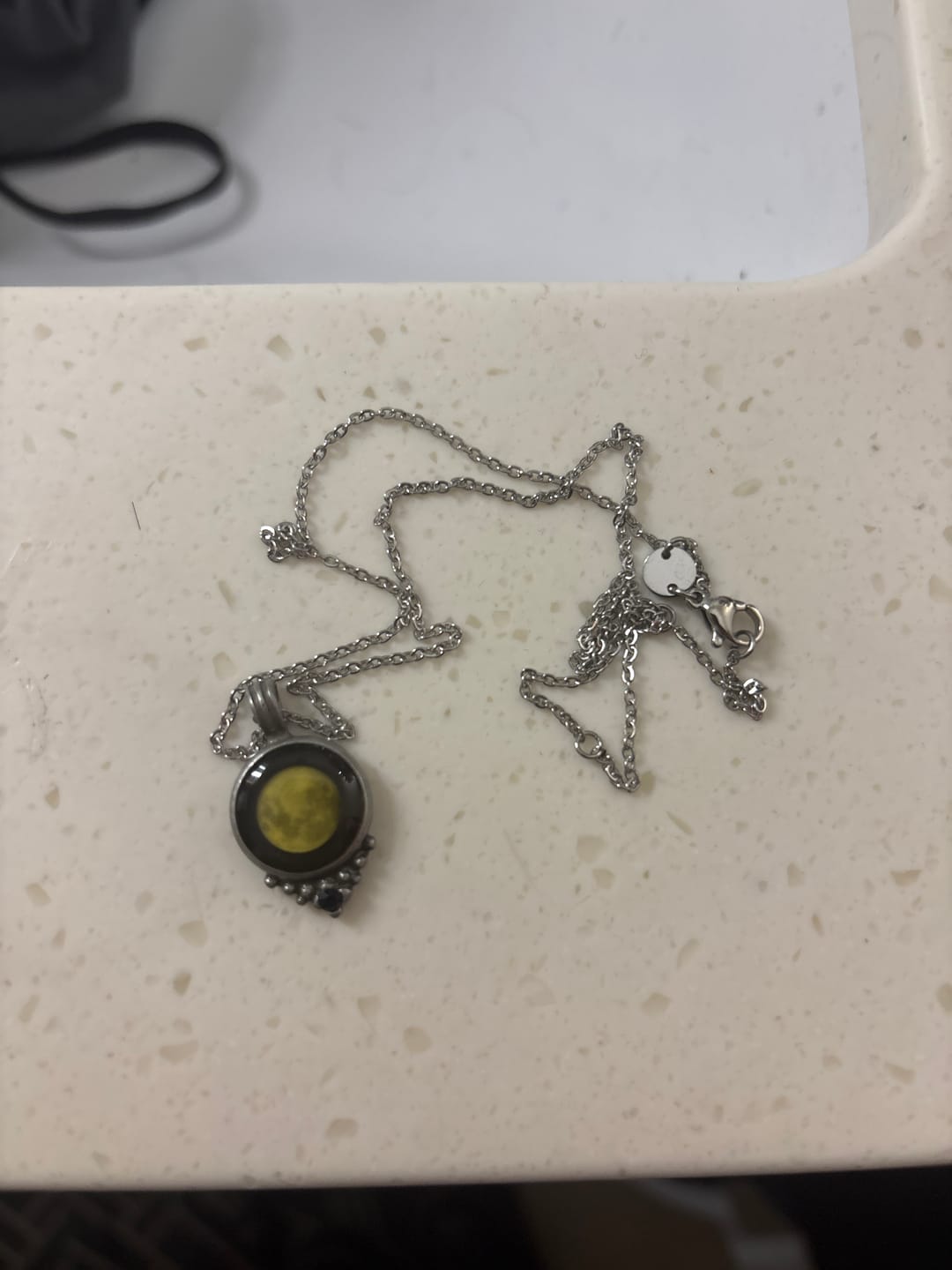 Customer photo review of Classic Pendant Necklace With Black Crystal