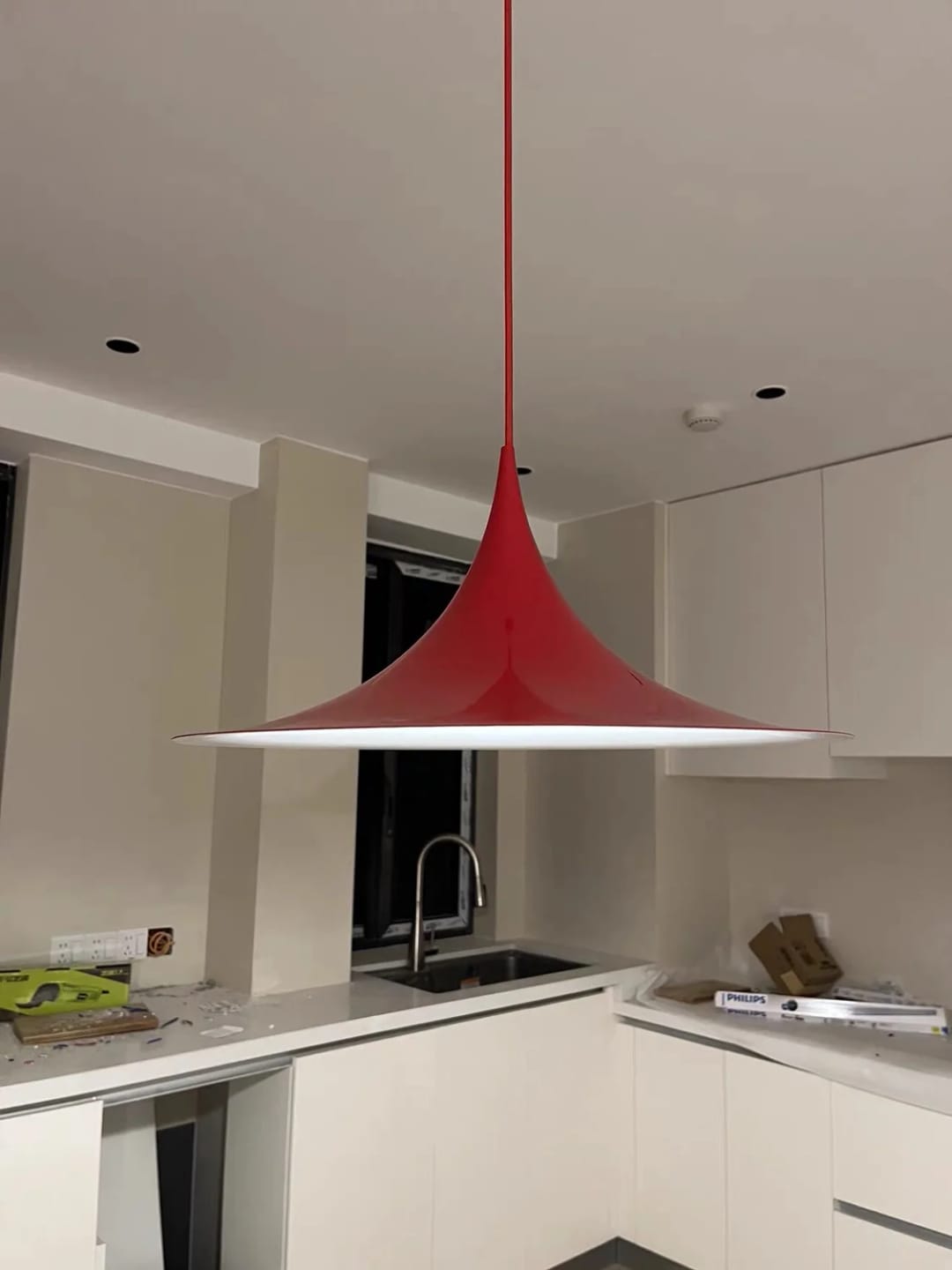 Customer photo review of Semi Pendant Light, Arch Spun Aluminium Shade, E26/E27, Hardwired