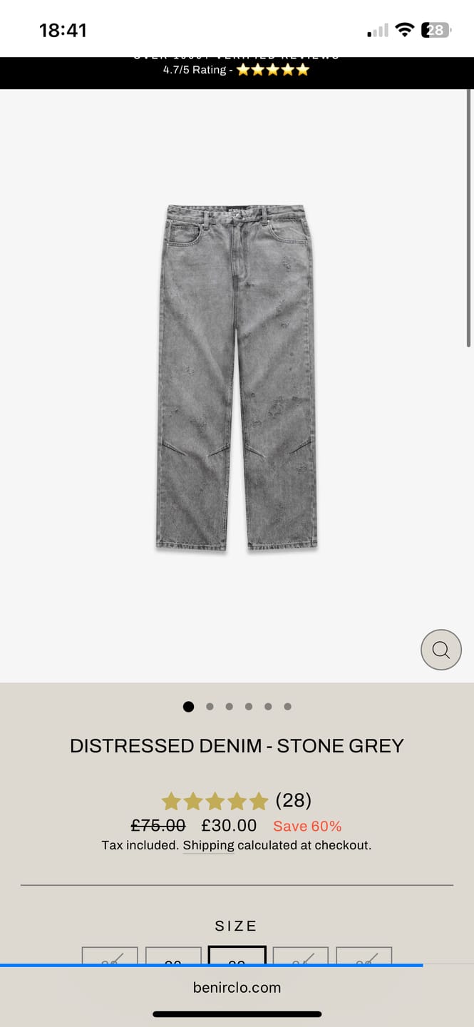 Customer photo review of Distressed Denim - Stone Grey