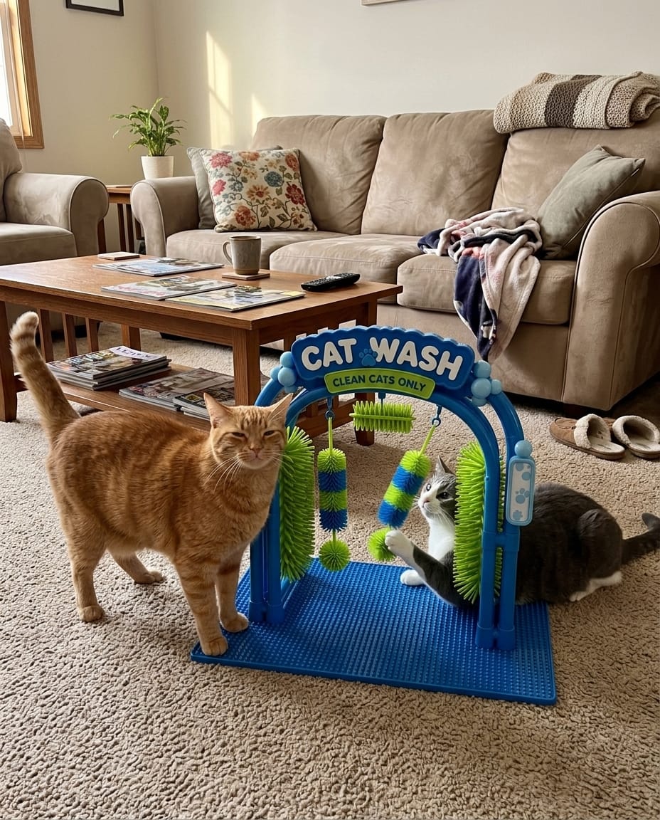 Customer photo review of The Purr Arch - Massage Station