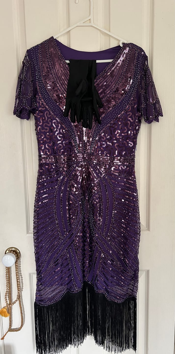 Customer photo review of Nicholette Gatsby Dress - Purple