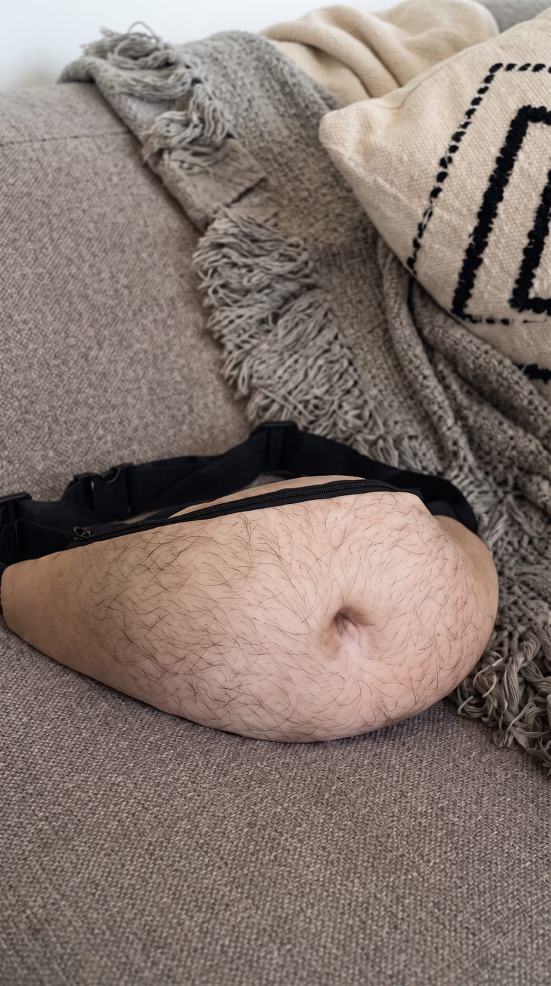 Customer photo review of BellyGap™ — Riñonera con estampado de barriga