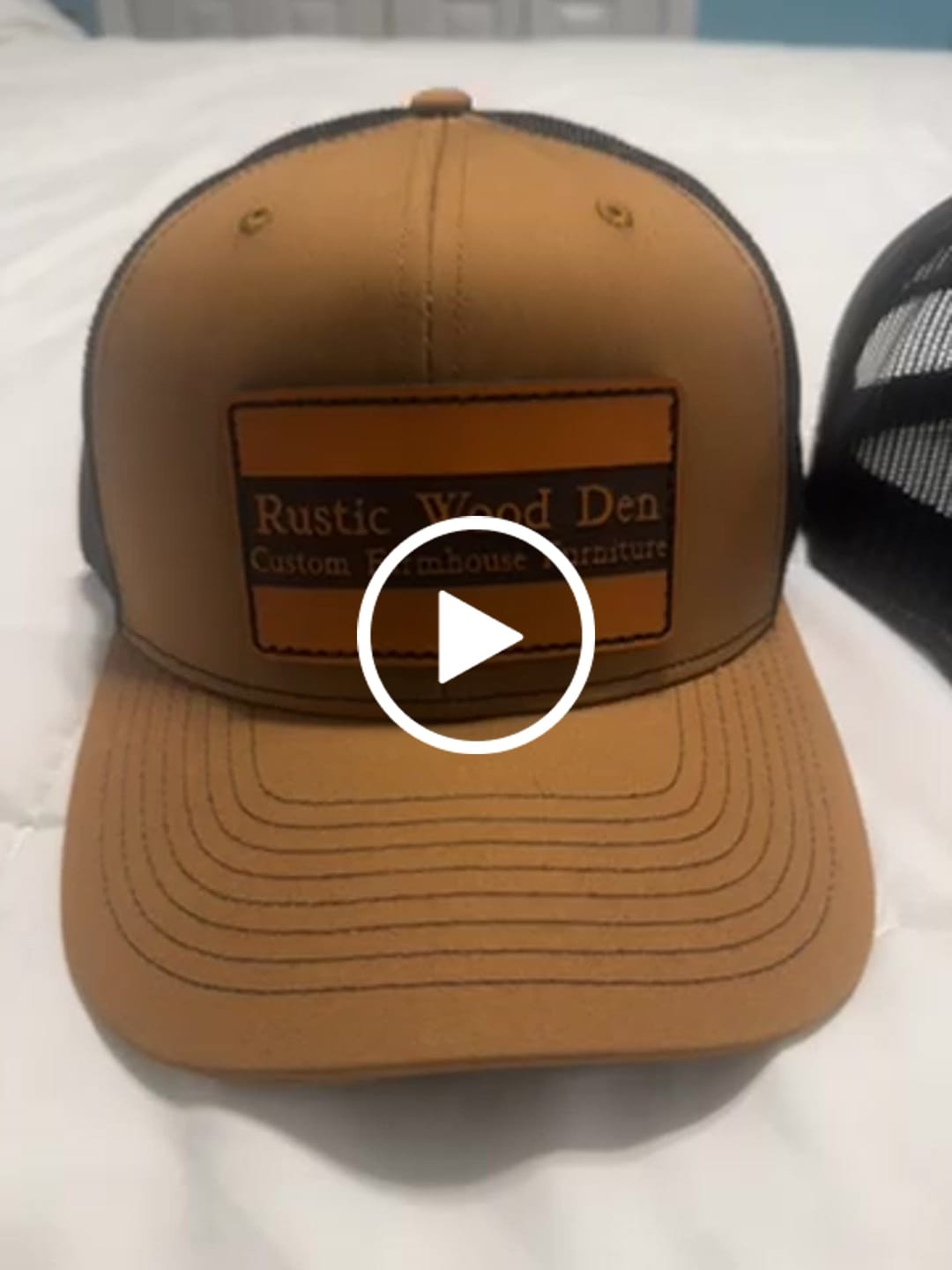 Customer video review of Premium Custom Leather Patch Hats (Wholesale)