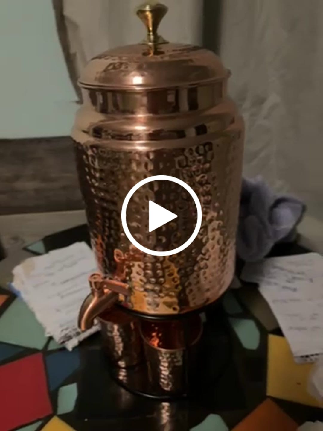 Customer video review of 5L Pure Copper Water Dispenser with 300ml Cups & Stand