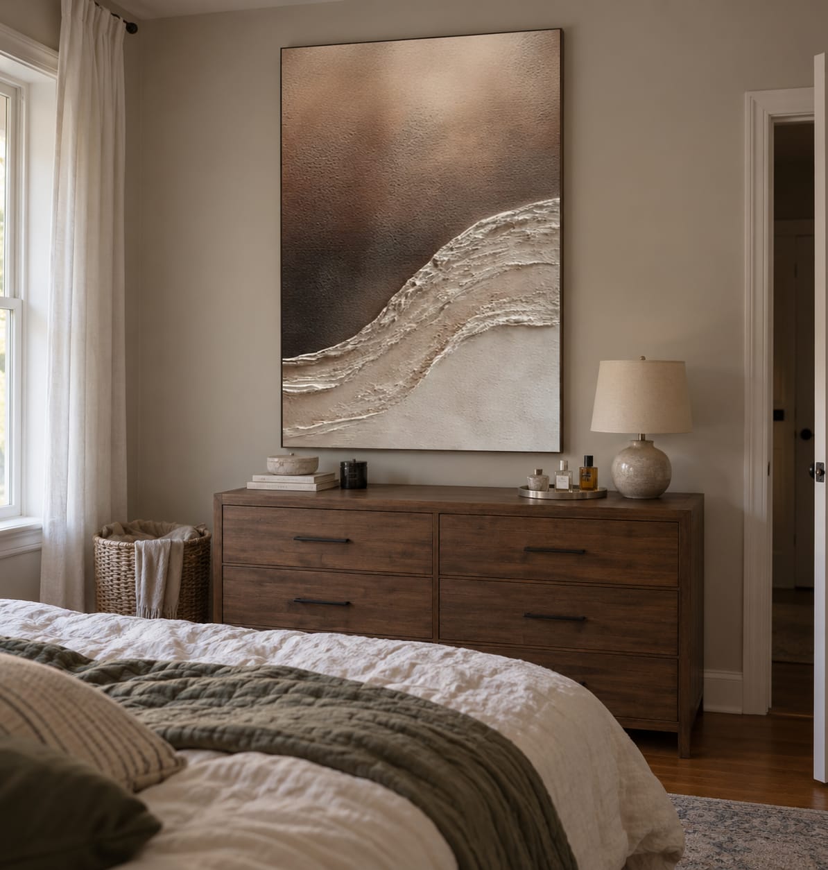 Customer photo review of Bronze Shore-Neutral Wave Painting