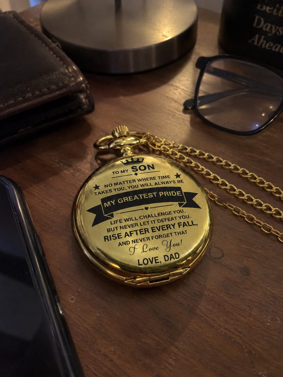 Customer photo review of To My Son / From Dad - Luxury Vintage Pocket Watch Gift SS#2606
