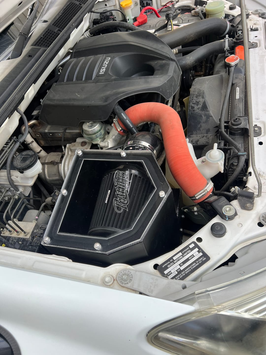 Customer photo review of Custom Air box to suit Isuzu Dmax 2012-2019 Pod Filter Style