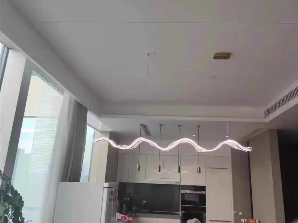 Customer photo review of Gold Chandelier for Dining Table, Undulating Acrylic, 150 cm