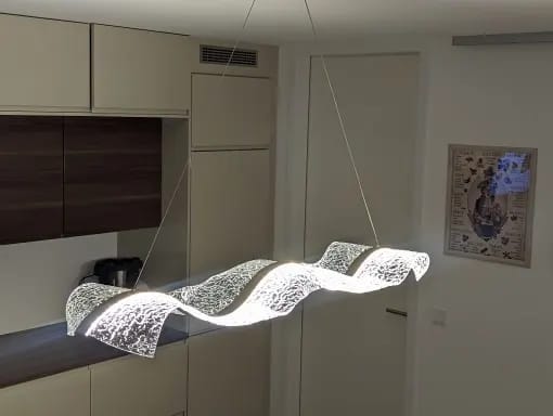 Customer photo review of Gold Chandelier for Dining Table, Undulating Acrylic, 150 cm