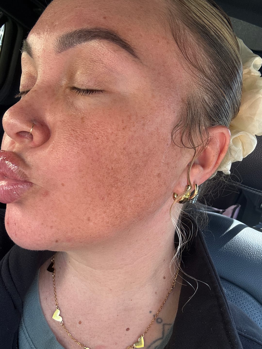 Customer photo review of Chunky Dome Earrings