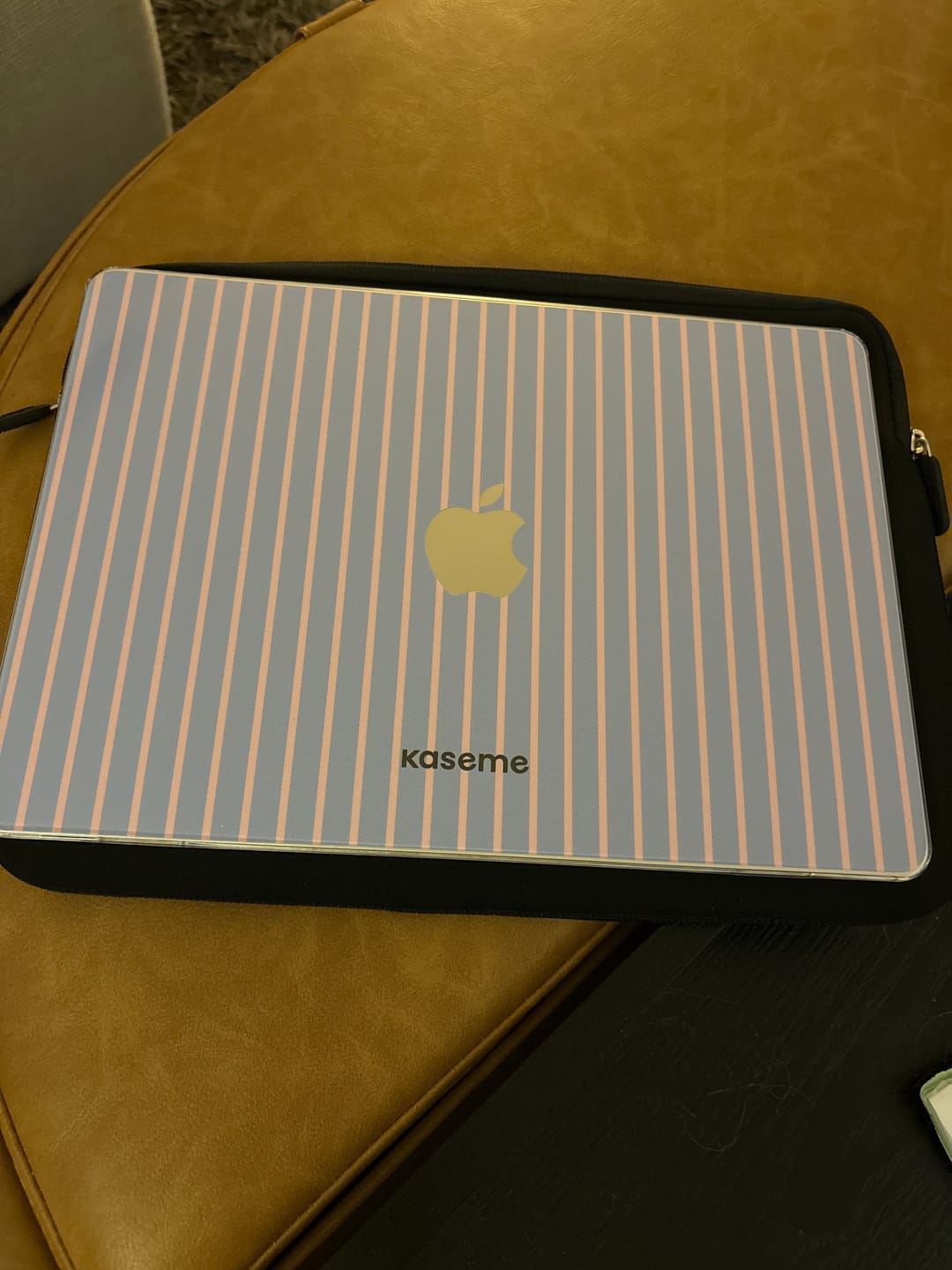 Customer photo review of Dolce Striscia Blue MacBook Skin