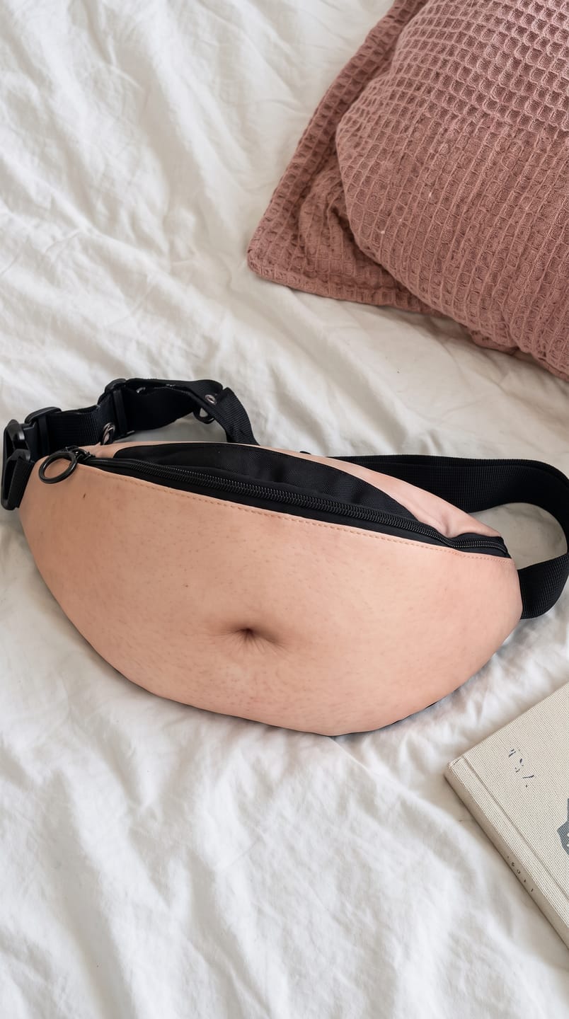 Customer photo review of BellyGap™ — Riñonera con estampado de barriga