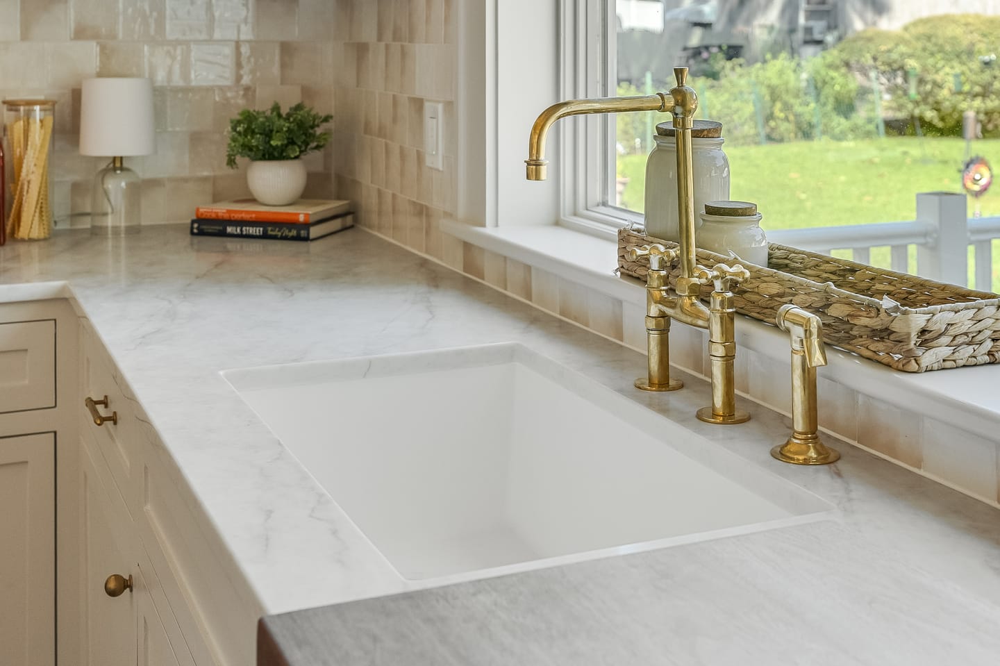Customer photo review of Old-World Unlacquered Brass Bridge Faucet With Traditional Design