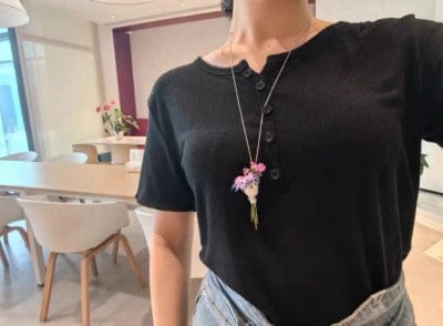 Customer photo review of Flower Bouquet Necklace