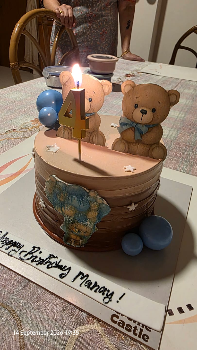 Customer photo review of Teddy Bear Birthday Cake for Kids