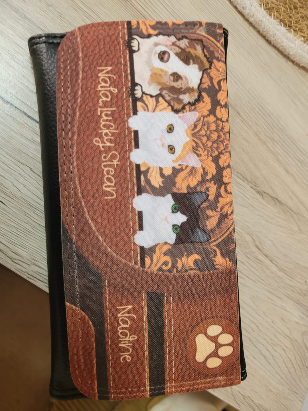 Customer photo review of Personalisiertes Portemonnaie - Ledermuster