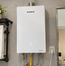 Customer photo review of Camplux Climatech-7 Indoor Tankless Gas Water Heater 5.28 GPM | White