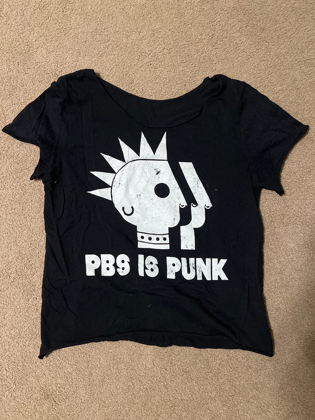 Customer photo review of PBS is Punk Distressed Tee