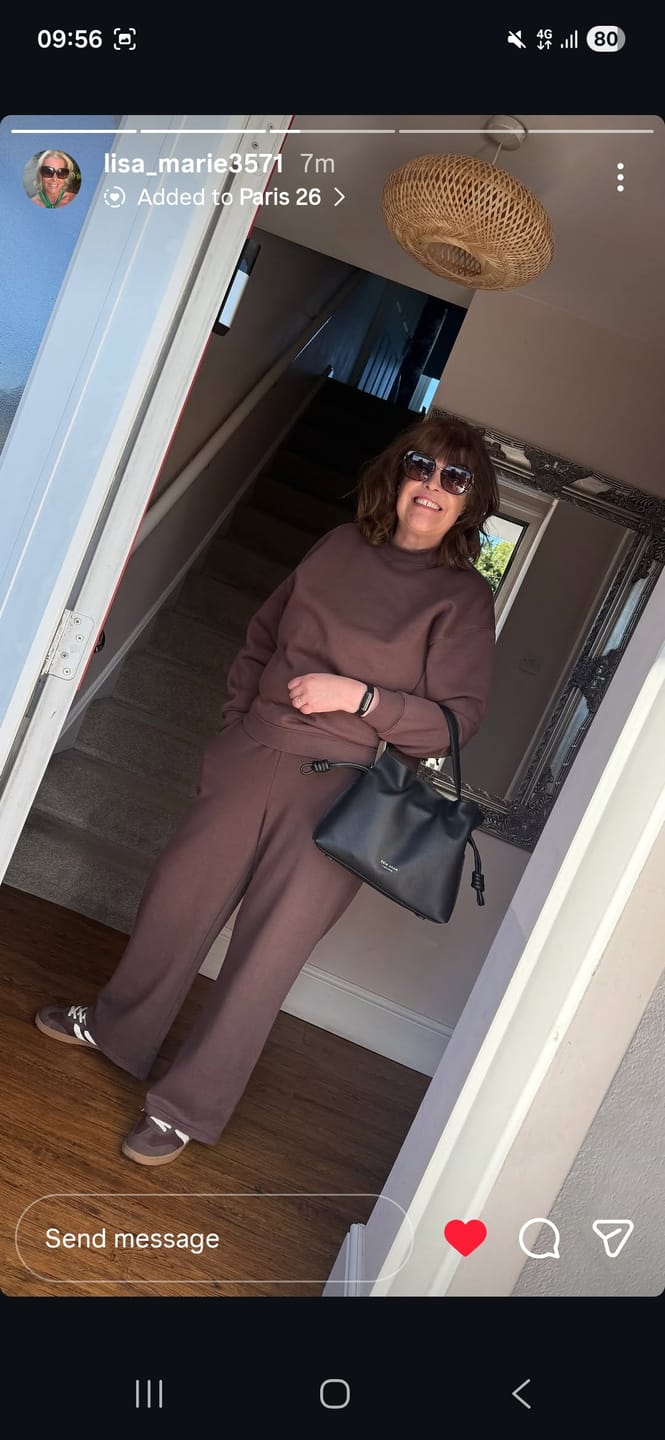 Customer photo review of Midi Emma Convertible Tote, Sample