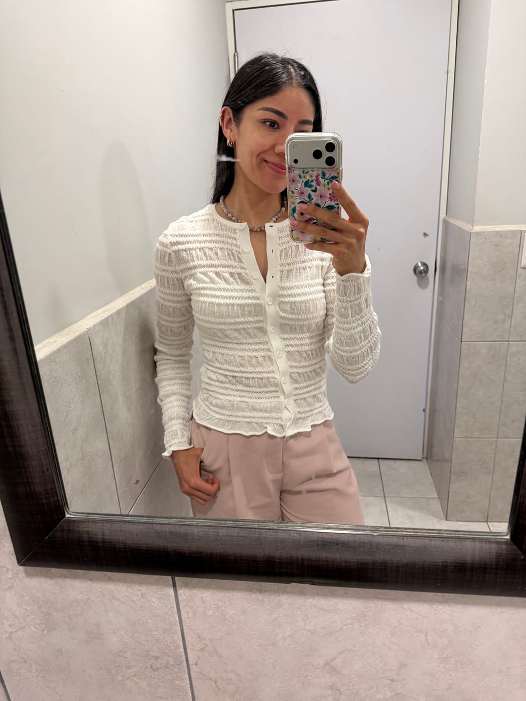 Customer photo review of Choker Bolitas Piedra Natural 8 mm