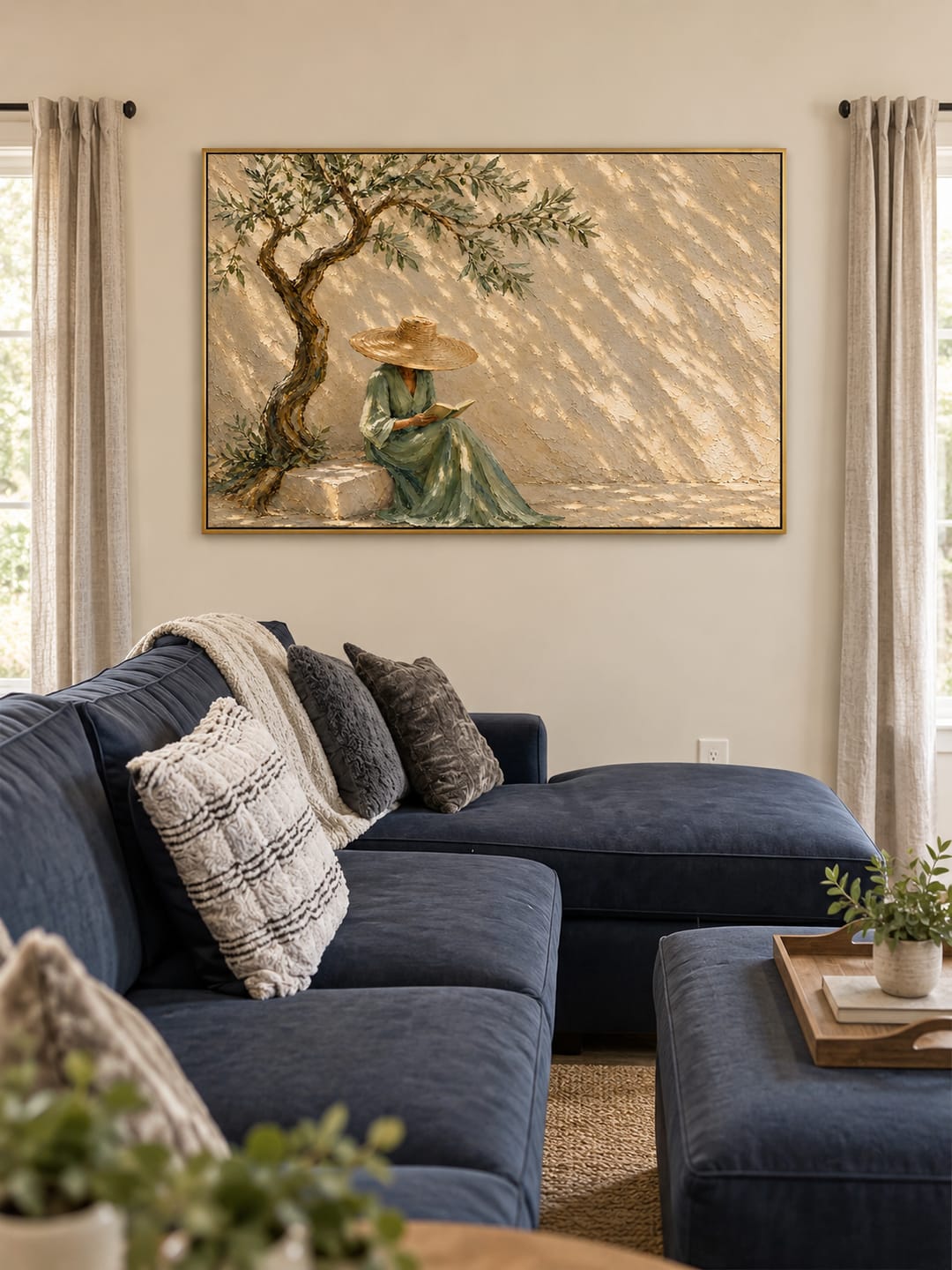 Customer photo review of "Alone in the shade" – Mediterranean Olive Tree Figurative Oil Painting