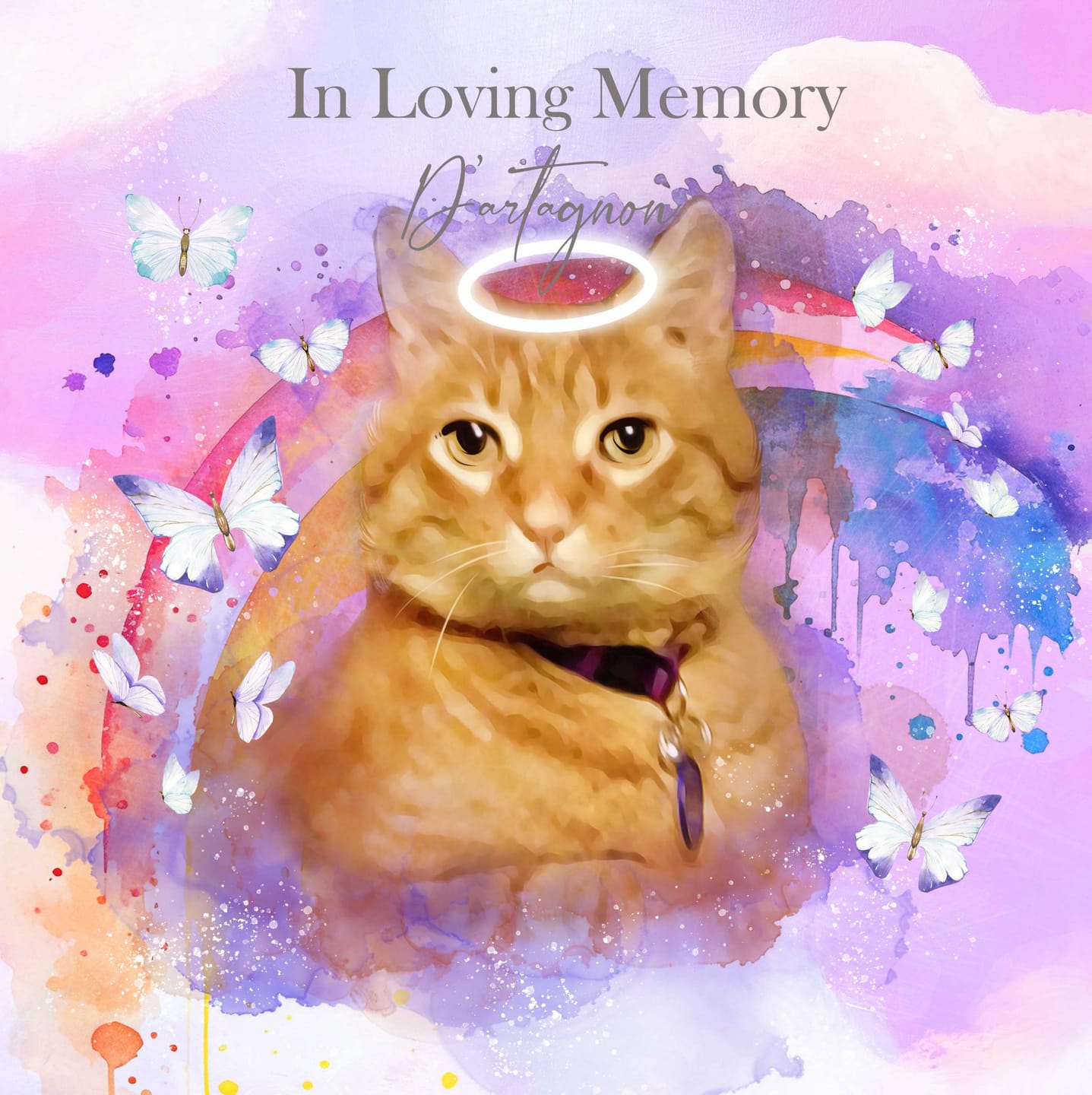Customer photo review of Custom Pet Portrait Canvas - Rainbow Bridge