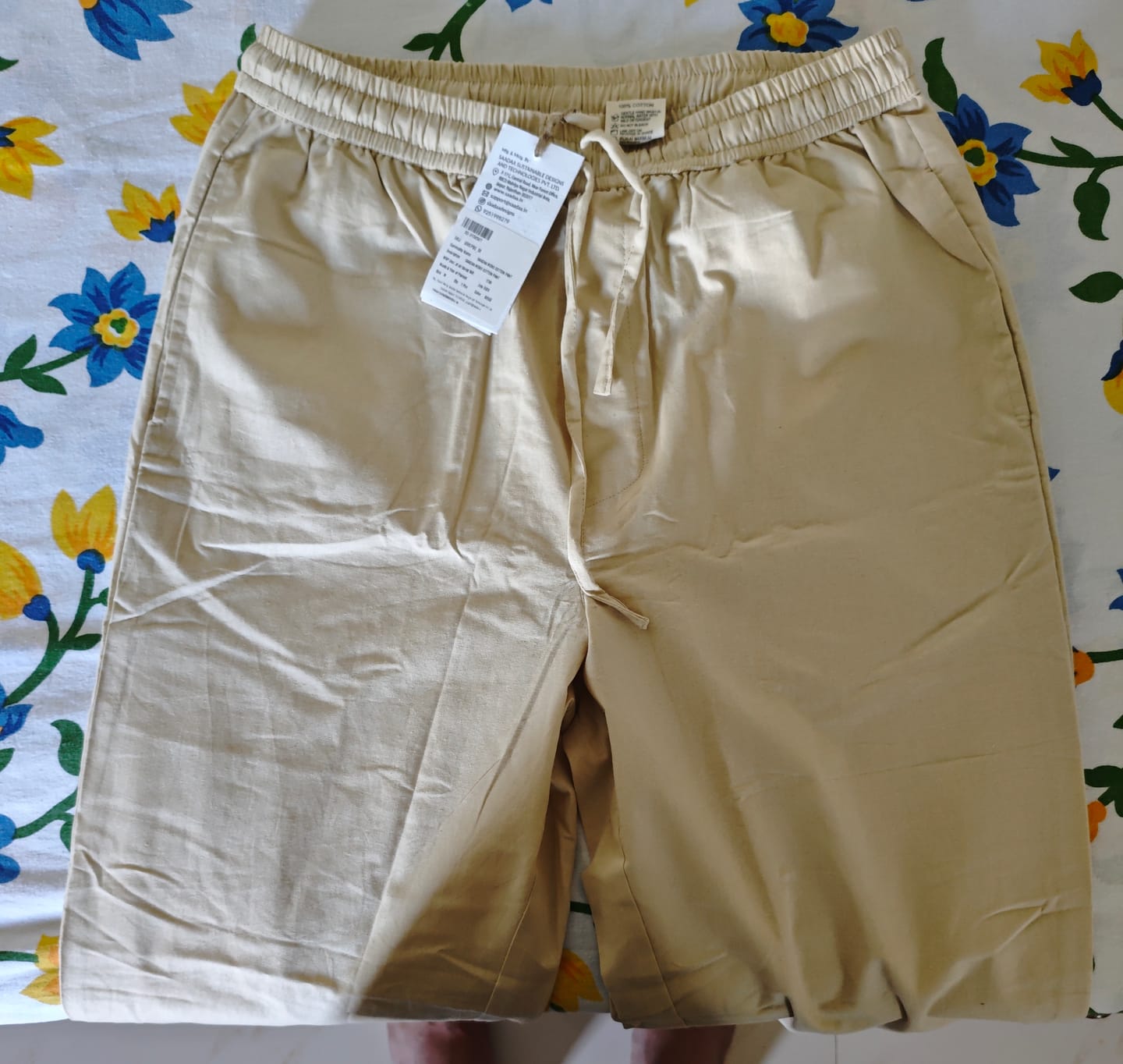 Customer photo review of Men Beige Cotton Pant