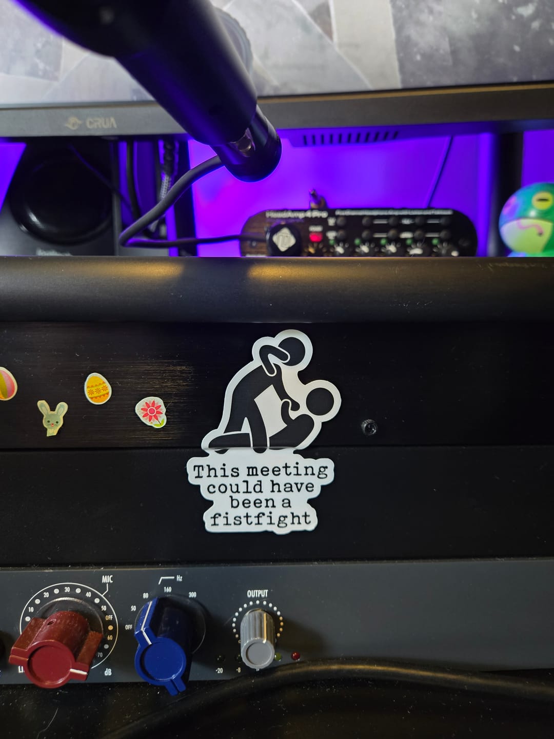 Customer photo review of This Meeting Could Have Been a Fistfight Sticker